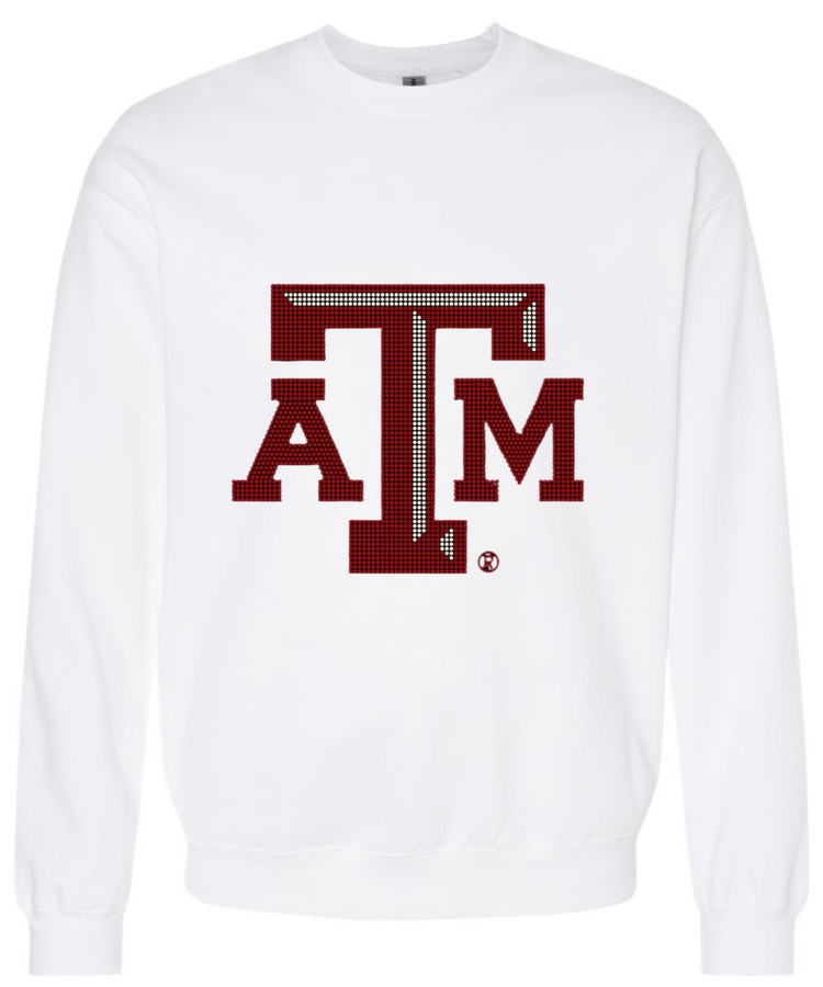 White sweatshirt with red &