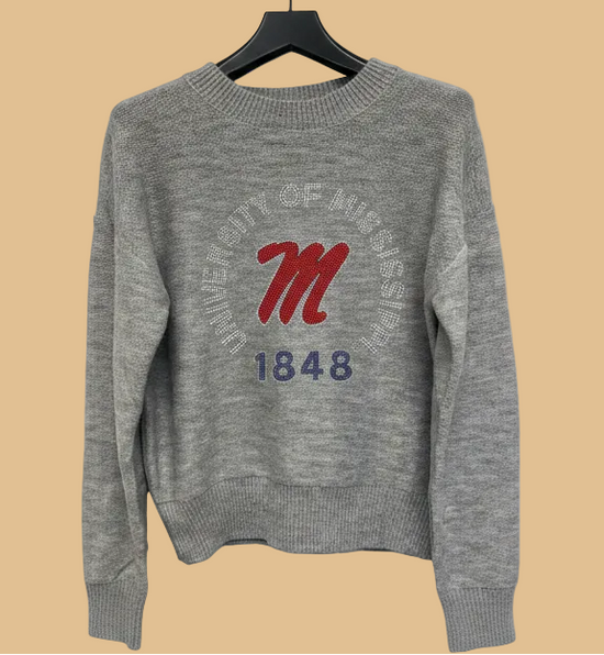 Gray sweater with &