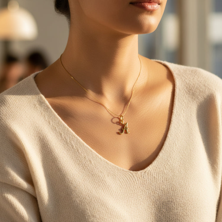 Univ. of Alabama XS (Tiny) Initial 'A' Necklace - Spirit & Company