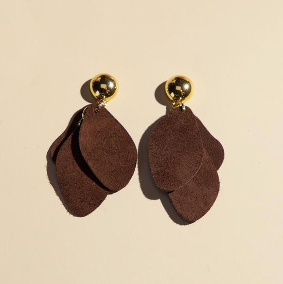 Chocolate Suede Weston Earrings