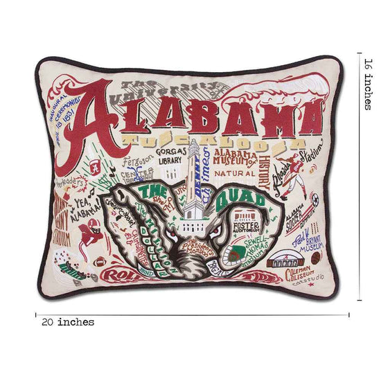 Alabama, University of Collegiate Hand-Embroidered Pillow