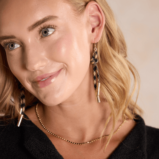 Black Sesame Denver Cord Earring - Spirit & Company