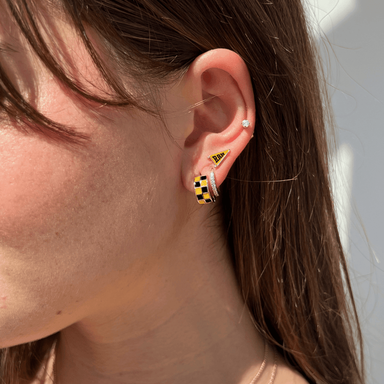 RAH Pennant Studs, Black & Yellow - Spirit & Company