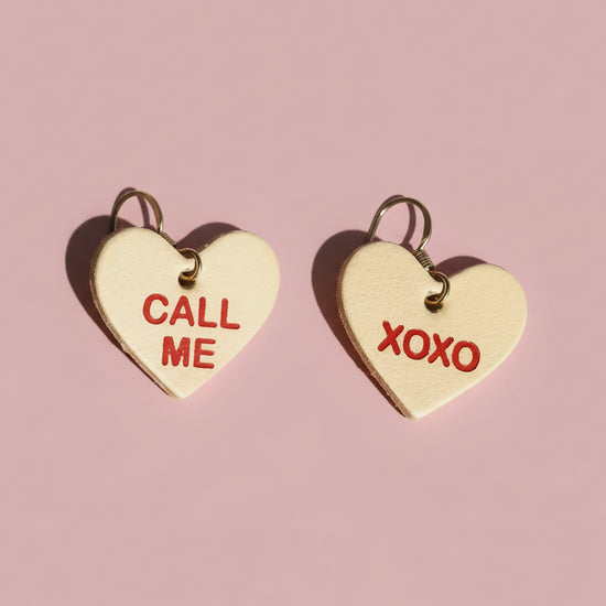 Heart-shaped earrings with &