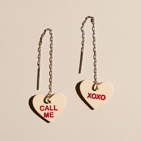 Buttercup Conversation Heart Threader Earrings
