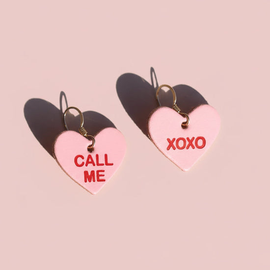 Heart-shaped earrings with &