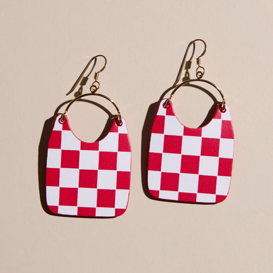Crimson Checkmate Charlies Earrings