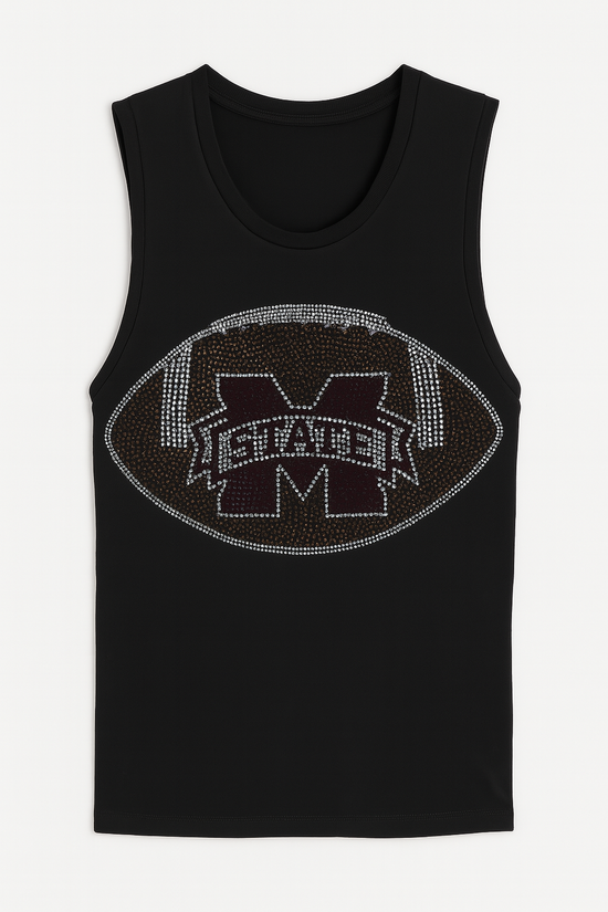 Mississippi State Football Black Tank Top