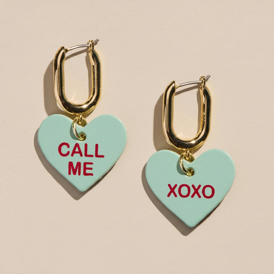 Heart-shaped earrings with &