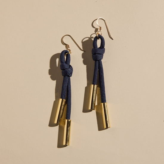Navy Denver Cord Earrings