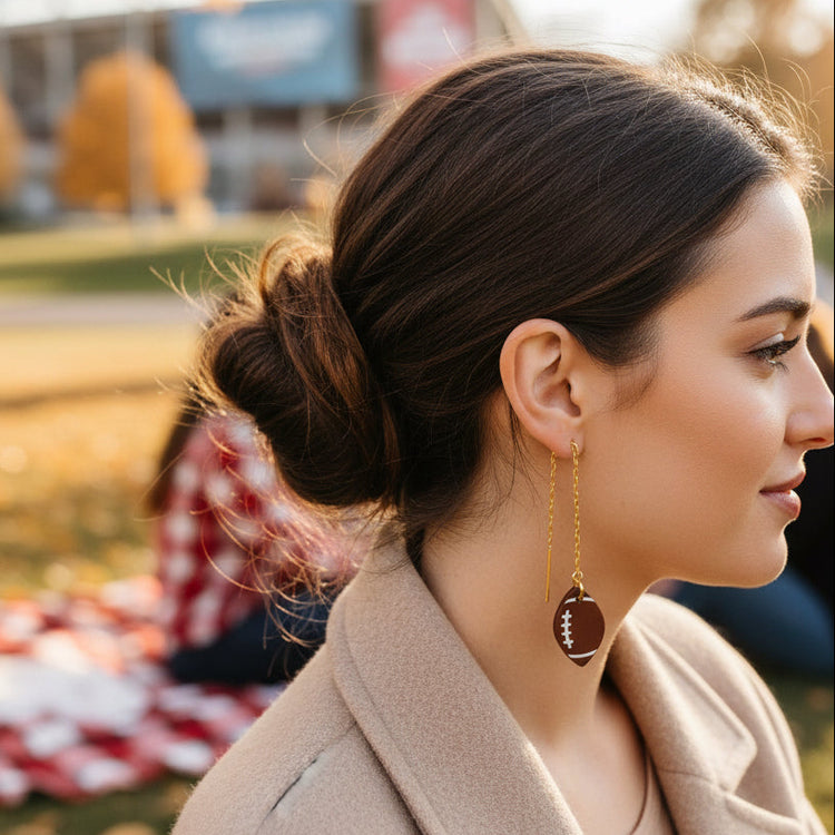 Threader Earrings, Football