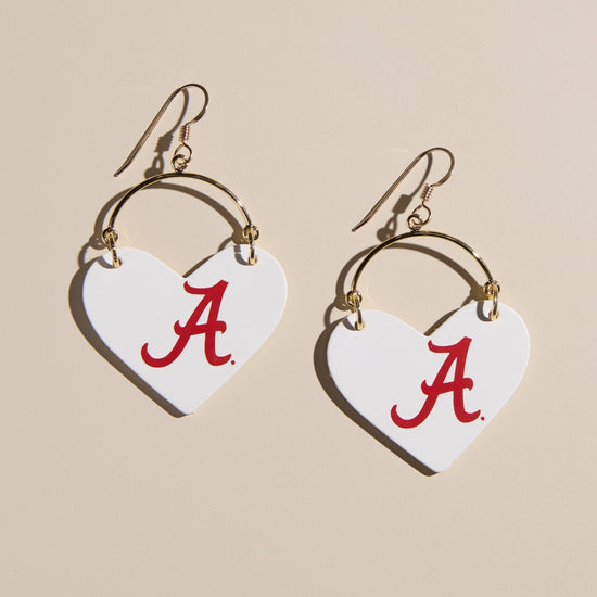 Heart-shaped earrings with red &