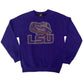 Purple sweatshirt with LSU logo on a white background