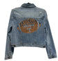 Denim jacket with Tennessee logo on a white background