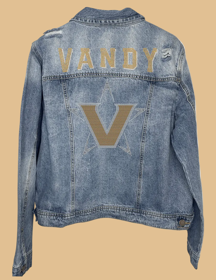 Blue denim jacket with &