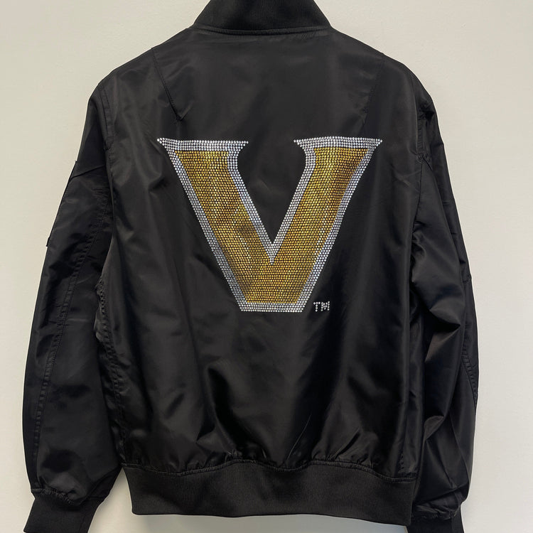 Black jacket with a large &