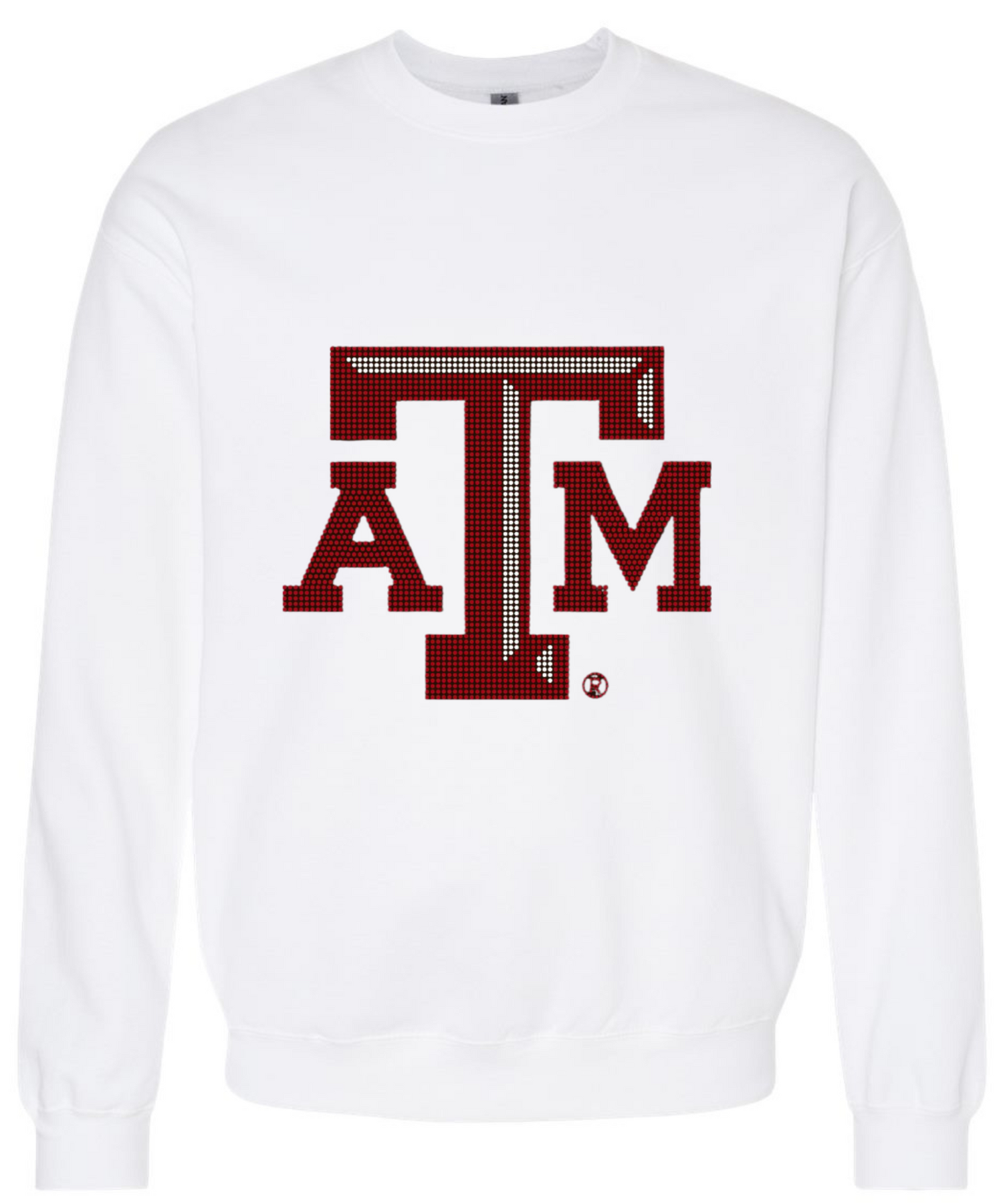 White sweatshirt with red &