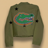 Green jacket with a gator logo and stars on a white background