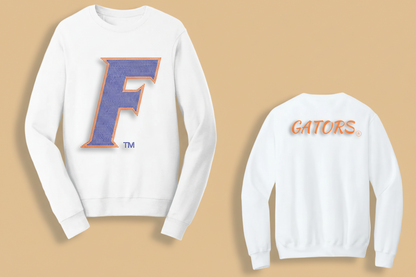 White sweatshirt with a large &
