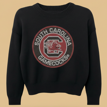 Black sweatshirt with South Carolina Gamecocks logo on a white background