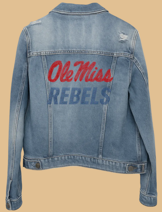 Blue denim jacket with &