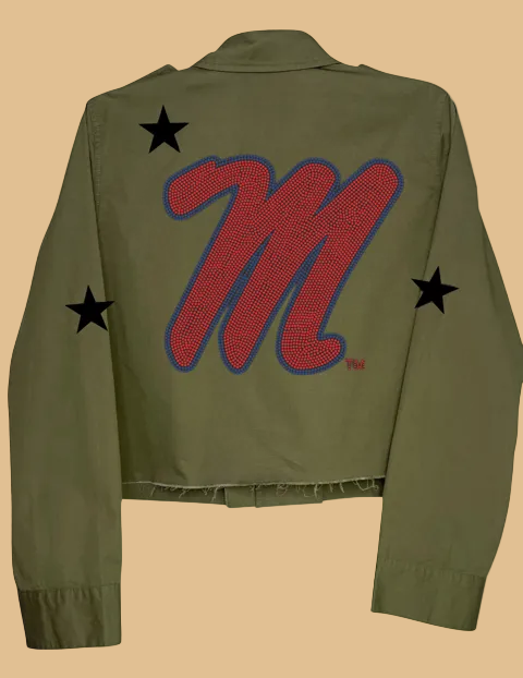 Green jacket with red &