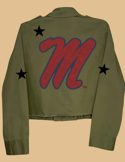 Green jacket with red &