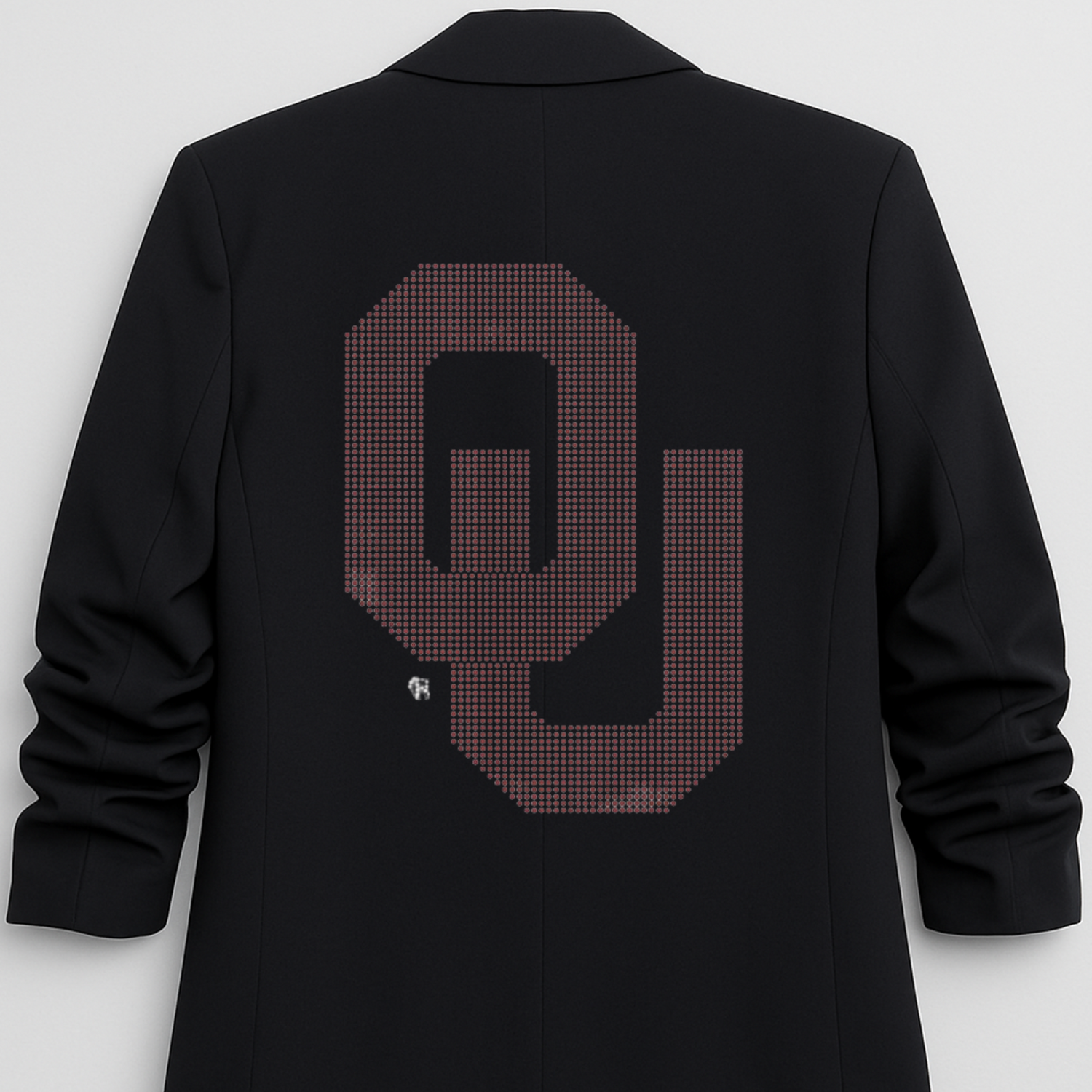 Black jacket with OU logo on the back against a white background