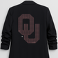 Black jacket with OU logo on the back against a white background