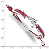 Stainless Steel U. of Alabama Adjustable Nylon Cord Bracelet, 9 Inch