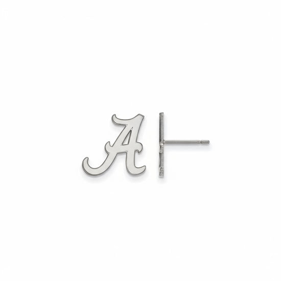 Univ. of Alabama Small Post Earrings, 14k White Gold - Spirit & Company