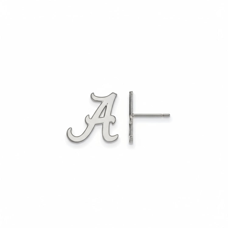 Univ. of Alabama Small Post Earrings, 14k White Gold - Spirit & Company