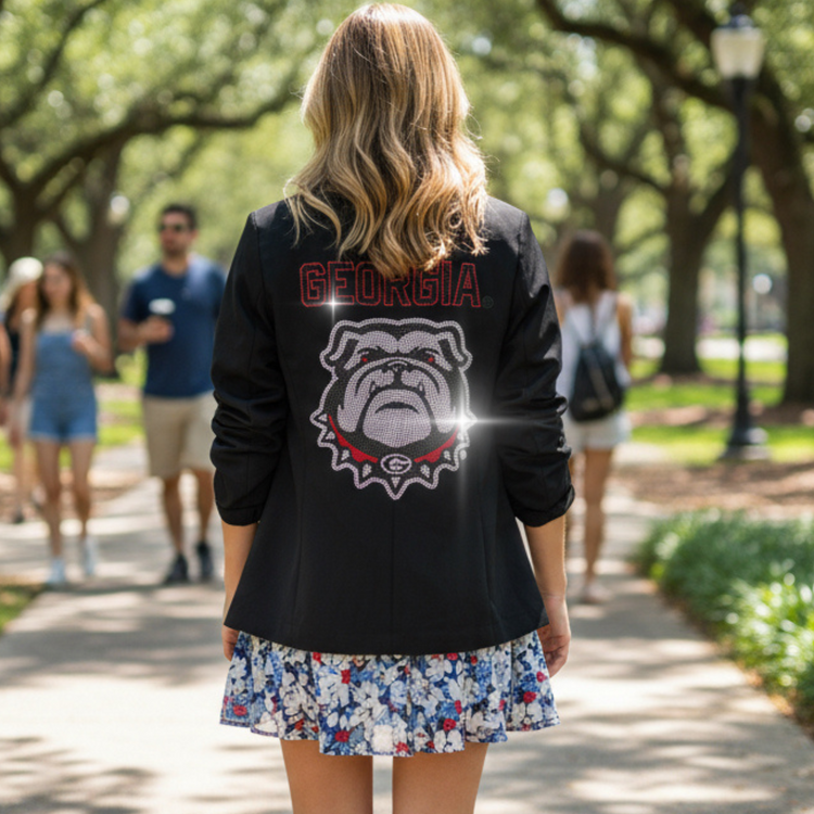 Person wearing a black &