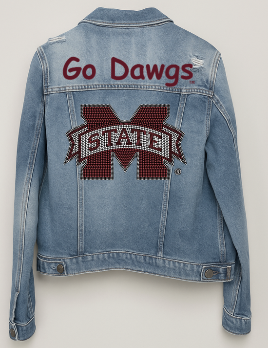 Mississippi State M State Go Dawgs Game Day Blue Denim Jacket