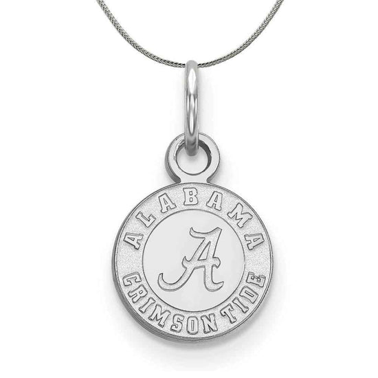 Sterling Silver U. of Alabama XS (Tiny) Disc Pendant Necklace