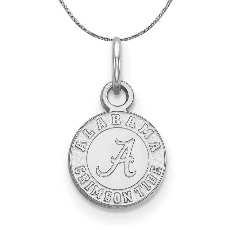 Sterling Silver U. of Alabama XS (Tiny) Disc Pendant Necklace