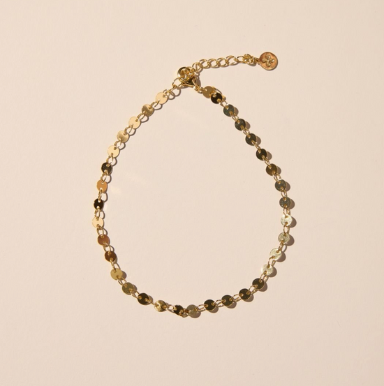 Gold Sequin Chain Anklet