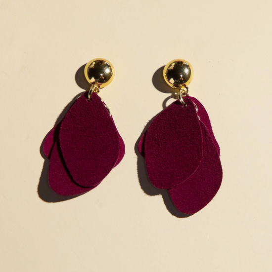 Garnet Suede Weston Earrings