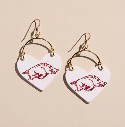 University of Arkansas Lover Leather Earrings
