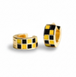 Huggies Black and Yellow Checkered Earrings