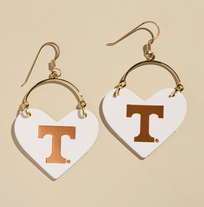 University of Tennessee Logo White Lover Earrings
