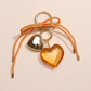 Orange Heart & Cord Bag Charm