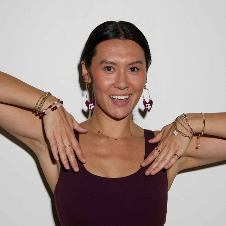 Texas A&M University "AGGIES" Initial Necklace