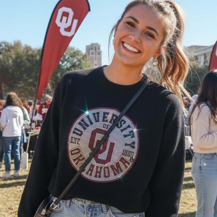 Woman wearing a black &