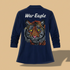 Navy blue jacket with a tiger emblem and &