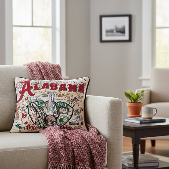 Alabama, University of Collegiate Hand-Embroidered Pillow