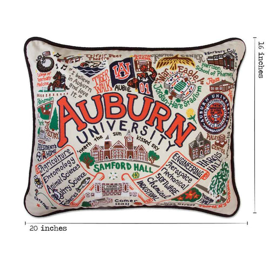 Auburn University Collegiate Hand-Embroidered Pillow