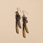 Black Luxe Denver Cord and Crystal Earring