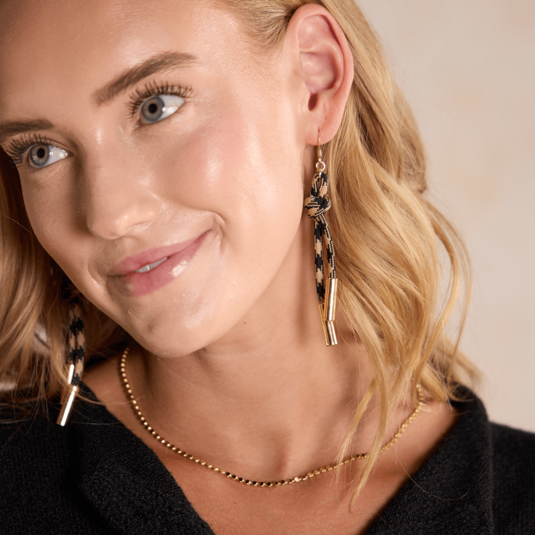 Black Sesame Denver Cord Earring - Spirit & Company