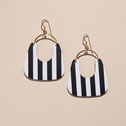 Black & White Stripe Nora Earrings
